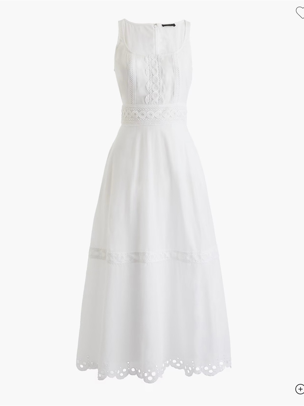 J.Crew L7715 Scoopneck Cotton Midi Dress with Eyelet Trim